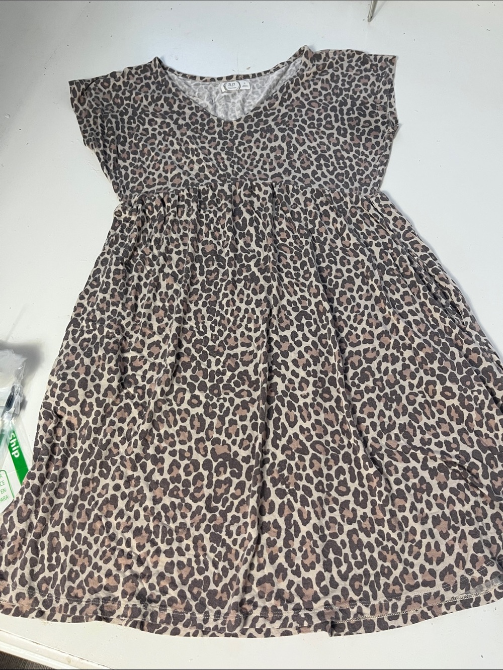 Maurices 24/7 Small Short Sleeve Stretchy Leopard Animal Print Summer Dress
